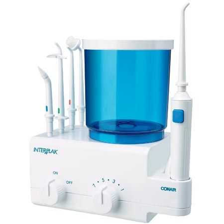 INTERPLAK DENTAL WATER JET, NEW, CONAIR , 5 ATTACHMENTS