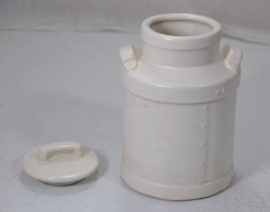 McCoy Milk Can Cream White 331 w Lid Jar Handled 6