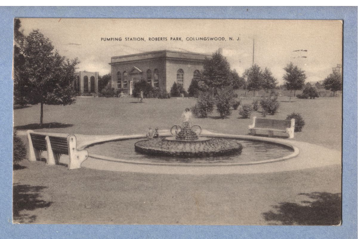 0510 Collingswood NJ Vintage PC Pumping Station Roberts Park Pool 1940