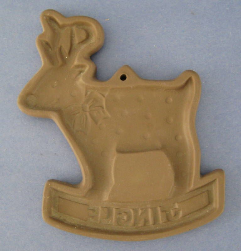 Hartstone Country Gear Stoneware Cookie Mold Reindeer Christmas