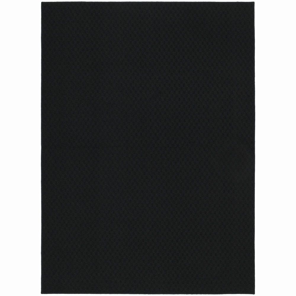 Modern Contemporary Area Rug Brand New Carpet Black 5 x 7 Solid