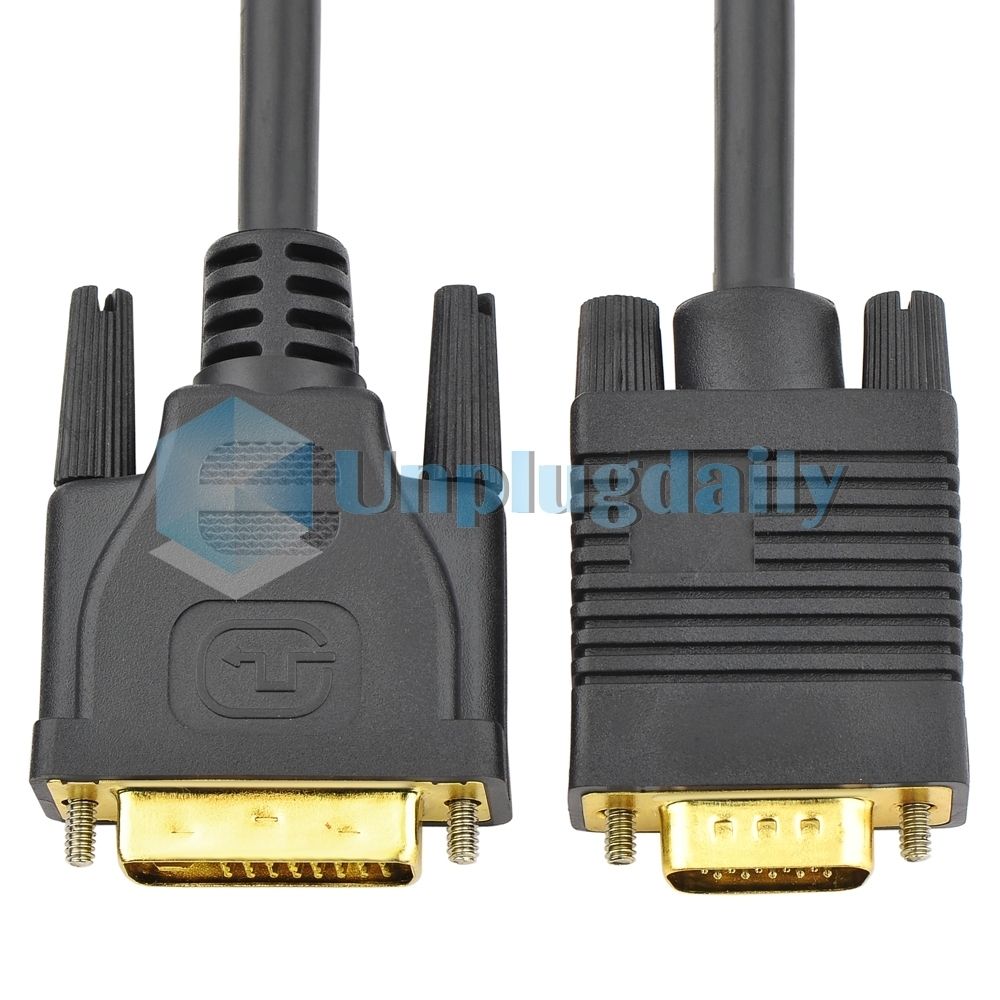 8M 6 Feet DVI I 24 5 Pin to VGA Male M M Video Gold Conversion