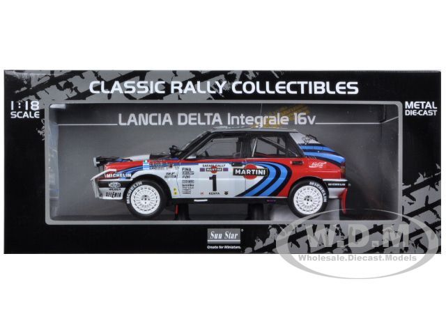 Brand new 118 scale diecast car model of Lancia Delta HF