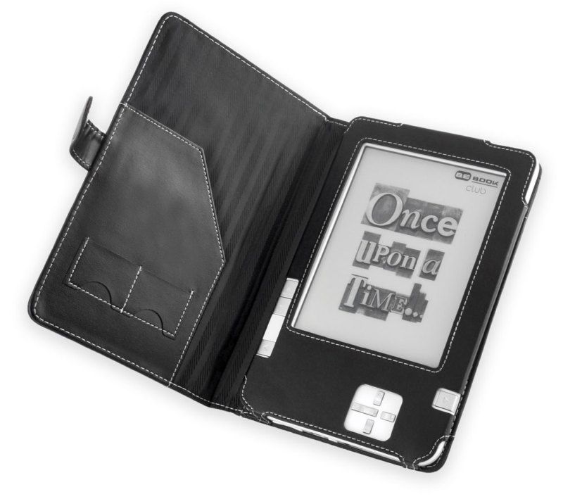 Cover Up Black Leather Case for Bebook Club eReader