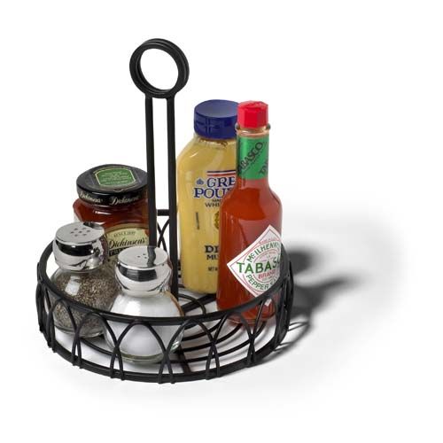 Spectrum Black Twist Condiment Stand with Menu Holder