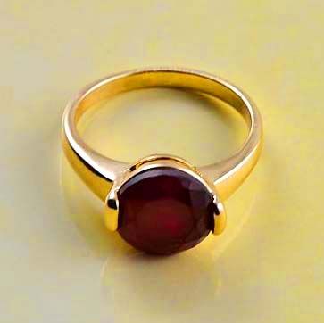 Vintage 9K Gold Filled Red Ruby CZ Womens Ring Size 6