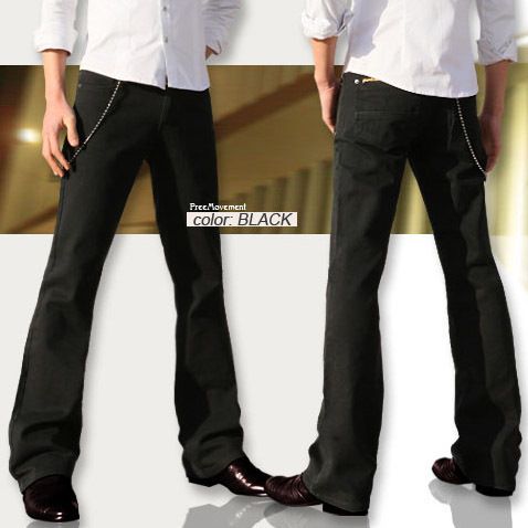 Let Mens Casual Slim Boot Cut Cotton Pants