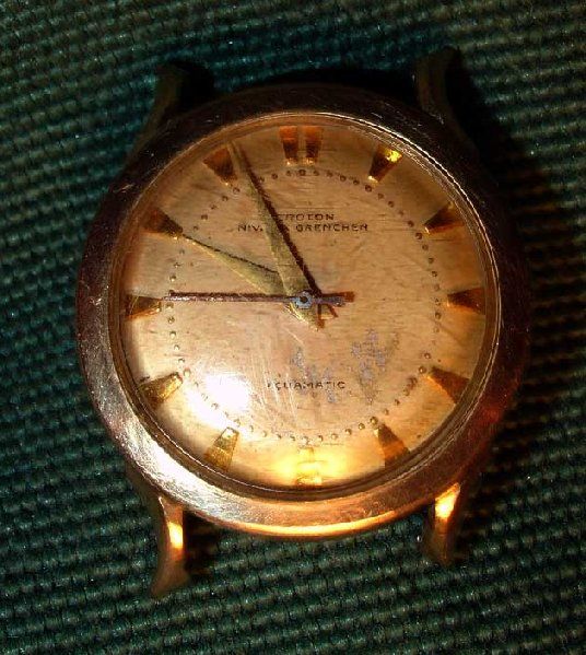 Croton Aquamatic Working Wristwatch Automatic 10K Gold Filled Nivada