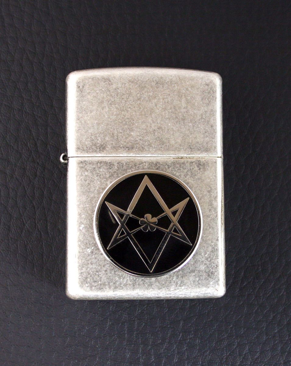  Hexagram Zippo Lighter Cigarette Antique Silver Finish Crowley