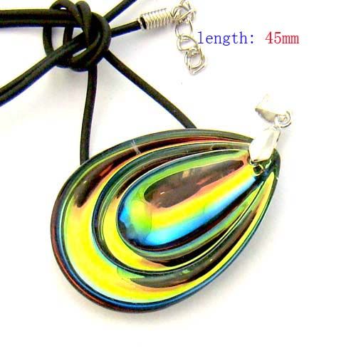 C903 Fashion Spark Crystal Glass Ellipse Drip Bail Pendant Necklace