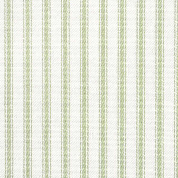 Covington Fern Green Woven Ticking Fabric