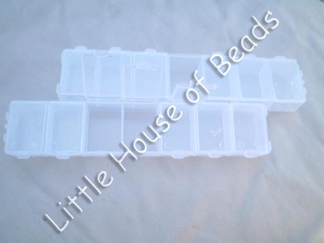 BEAD CRAFT Storage SET OF 2 RECTANGLE plastic connectable 14