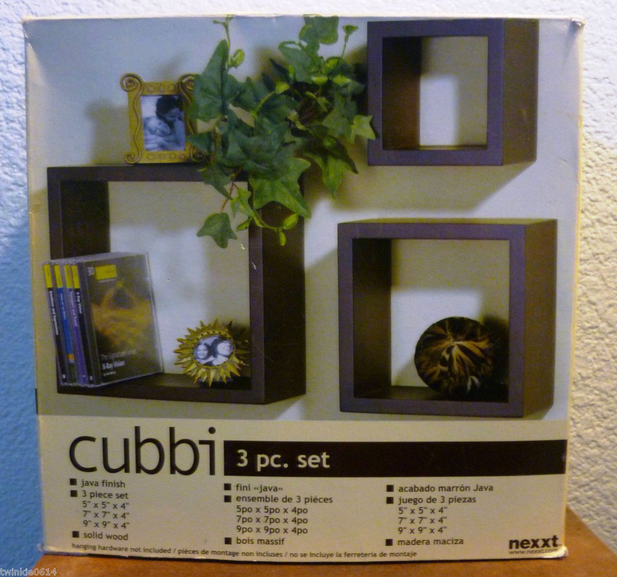 PC Set Cubbi Wall Shelf Cube Storage New Java Home Decor Accessory