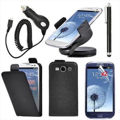 6en1 Funda Cuero Soporte Cargador coche Protector Para Samsung Galaxy