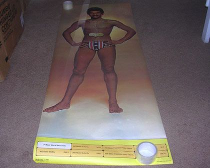 Vintage RARE 1972 Huge 68x24 Mark Spitz 7 Gold Poster