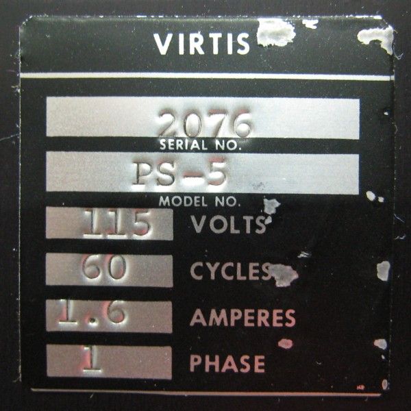 Virtis Cresskill Model PS 5 Minifreezer Unit