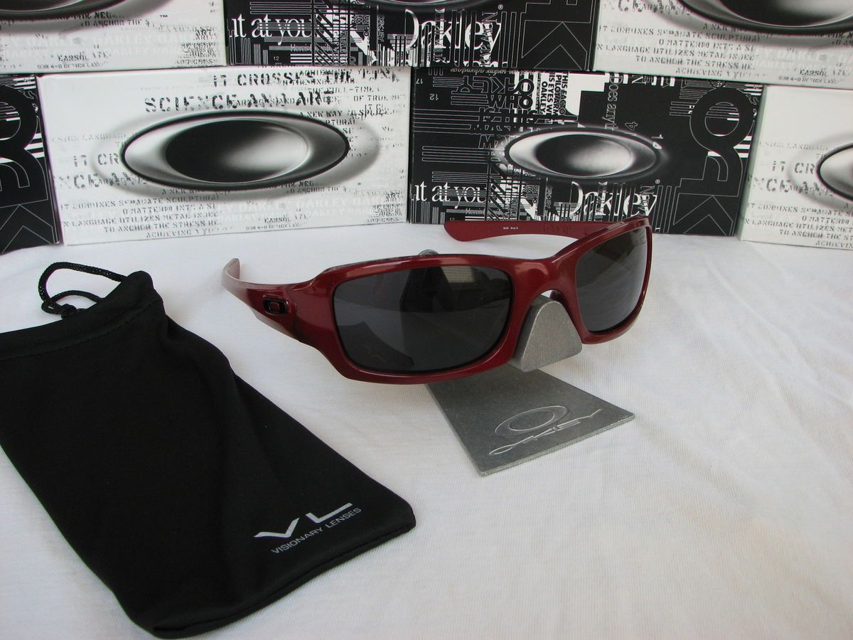   SQUARED METALLIC RED FRAME W STEALTH BLACK POLARIZED CUSTOM LENSES