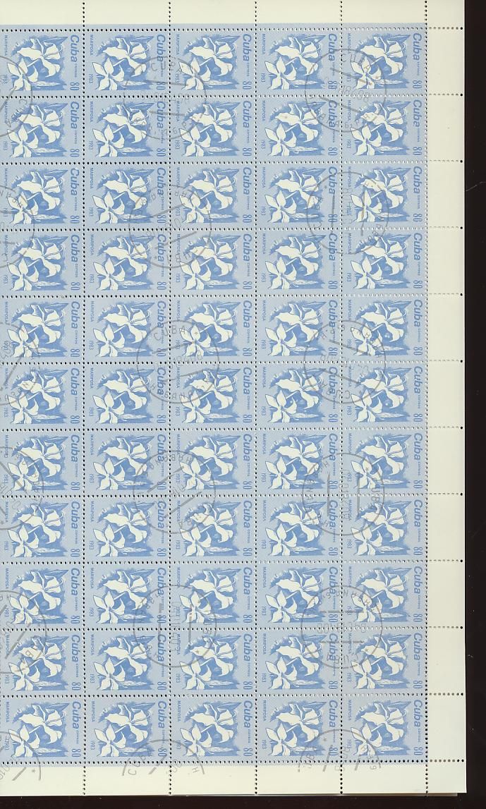 CUBA 1983 FLOWERS SET OF 4 IN CTO SHEETS Of 100 (400 Stamps)