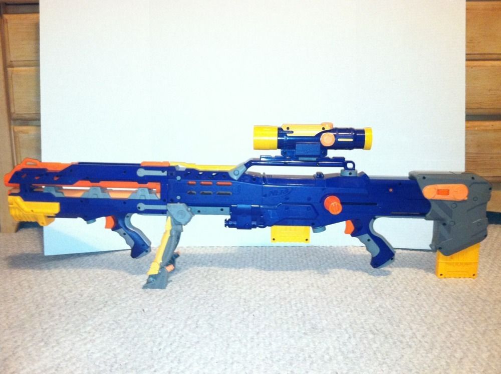 Nerf N Strike Longshot CS 6 Rifles W/ SCOPE, Extender and 2 Ammo clips