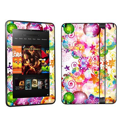  Kindle Fire HD 7 Case Decal Cover Skin Vinyl Sticker Flower