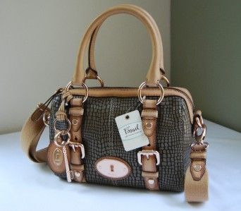 208 fossil croco maddox small satchel rose