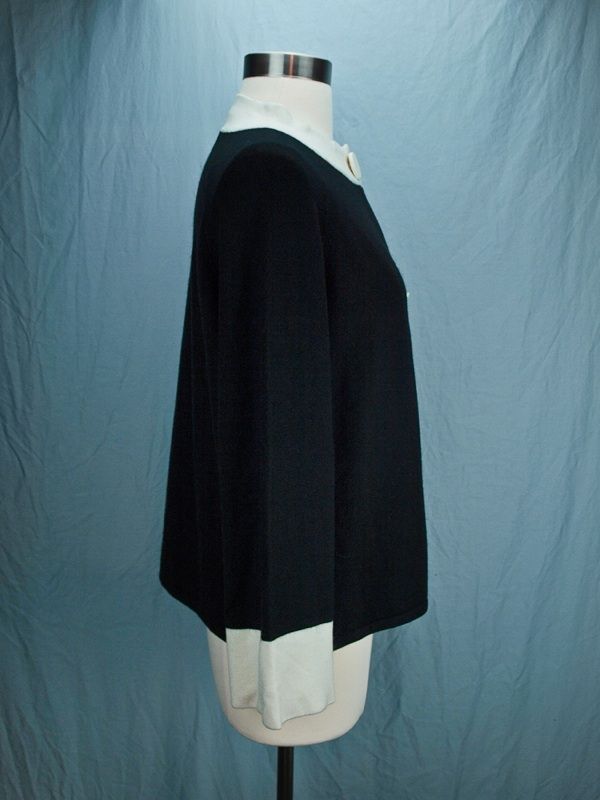 Cyrus Sz L Large Sweater Black White Belle Cape Cardigan Jacket