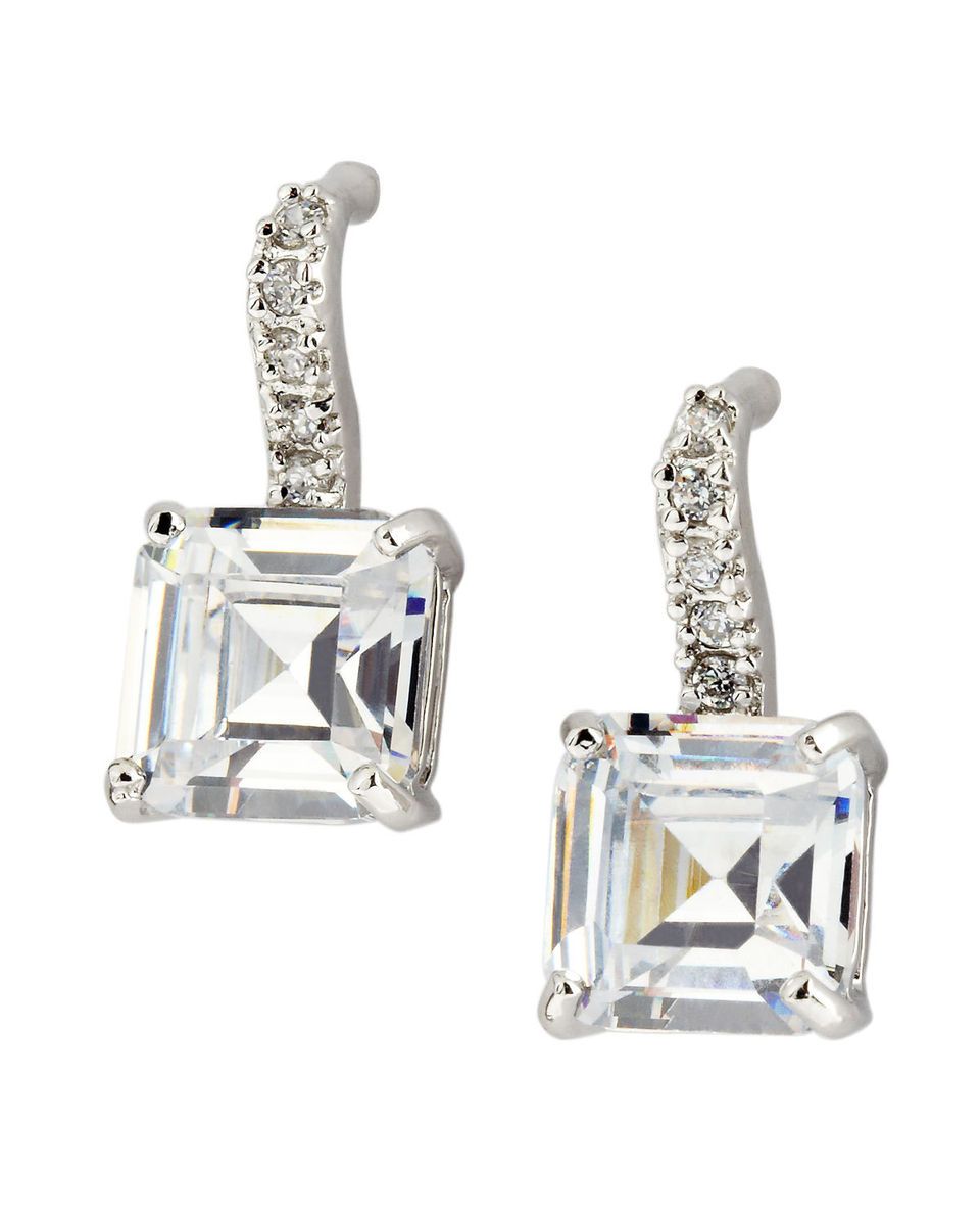 CZ by Kenneth Jay Lane Cushion Cut CZ Earrings