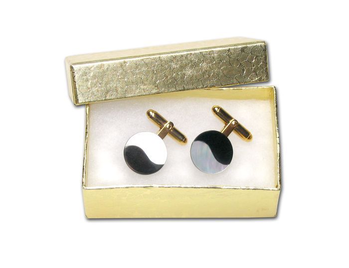 Gold Tone Yin and Yang Cuff Links Ying Yan Cufflinks