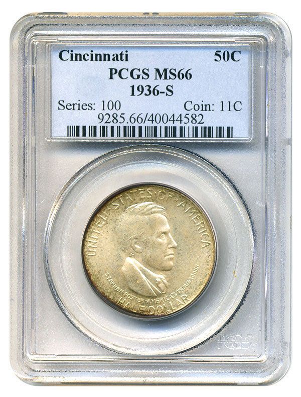 1936 s Cincinnati 50c PCGS MS66 Silver Commemorative