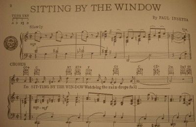 Old 1949 Sitting by The Window Sheet Music Vic Damone