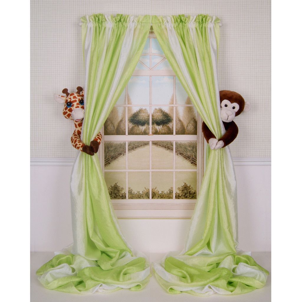 CURTAIN CRITTERS BABY NURSERY JUNGLE GIRAFFE & MONKEY CURTAIN TIEBACK