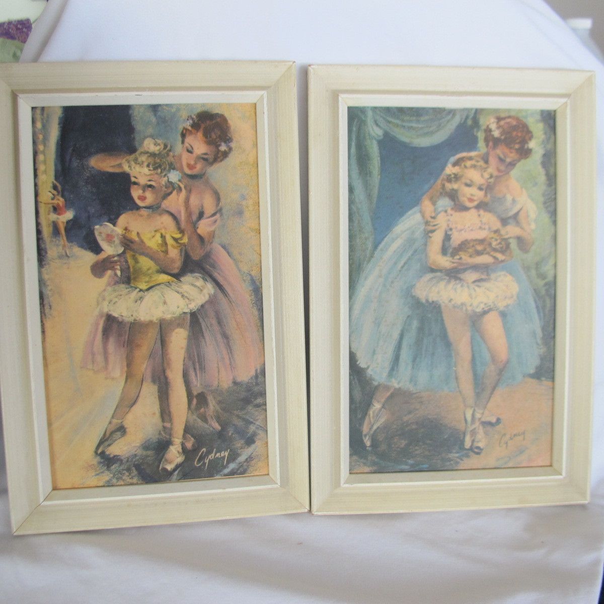 Vintage Set Cydney Grossman Ballerina Prints Mid Century Girl Sha Chic