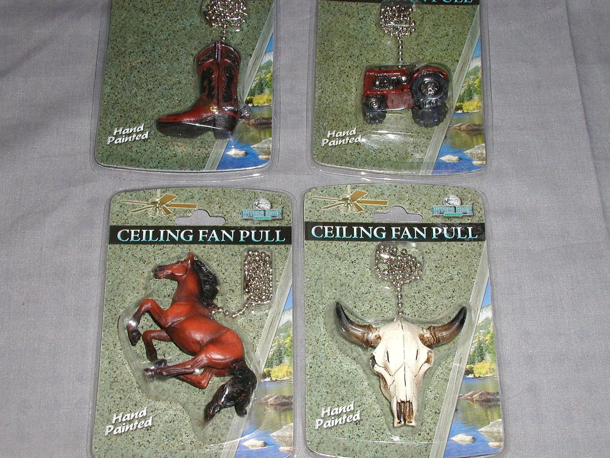 Country Decorative Ceiling Fan Pull Extensions Figures Horse Tractor