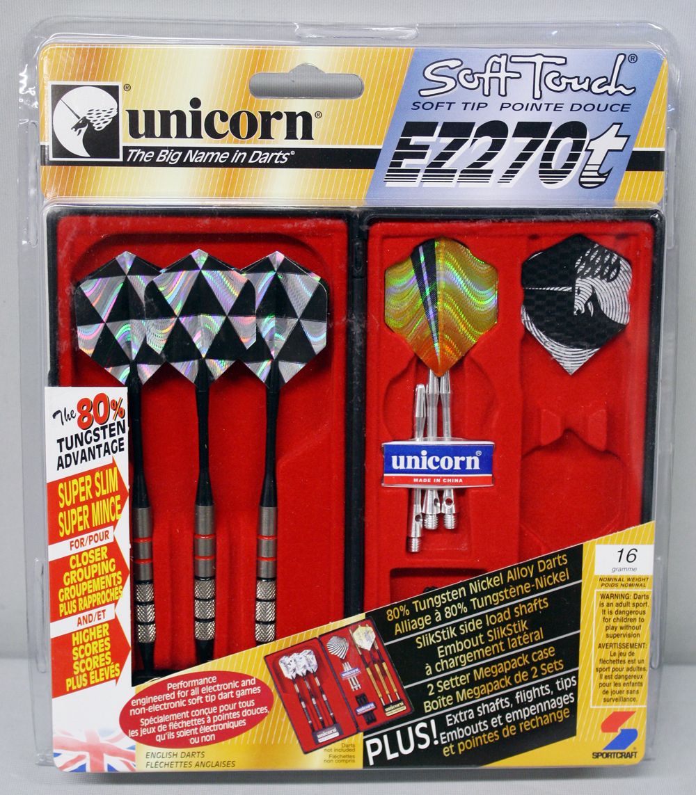  Soft Touch 80 Tungsten Darts EZ270t Soft Tip Darts Case 16 gramme NEW