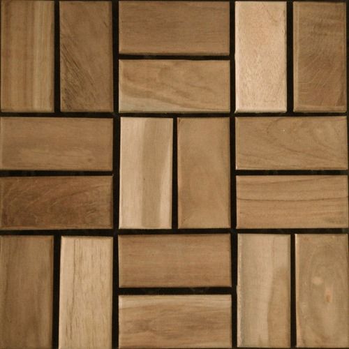 Kontiki Teak 12 x 12 Interlocking Mosaic Deck Tiles 10068958