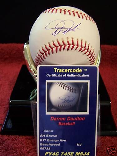 Darren Daulton Signed Auto Phillys ml Baseball Tracer