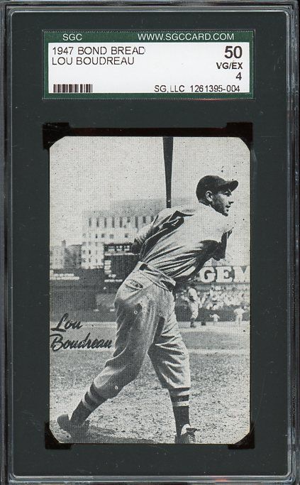 1947 Bond Bread Lou Boudreau Cleveland Indians HOF SGC 50