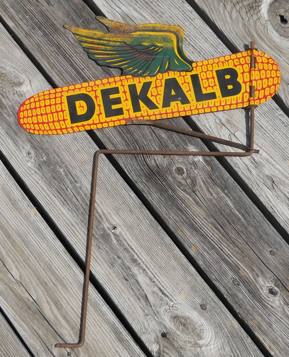 Vintage Dekalb Flying Corn Tin Advertising Weathervane Sign