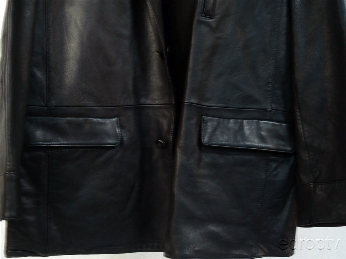 Large Reversible Cremieux Signature Mens Black Leather Jacket