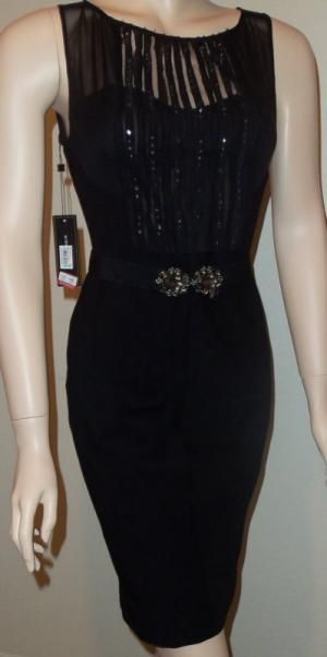 bcbg maxazria new black sleeveless dress sz 6 h78 new with tags size 6