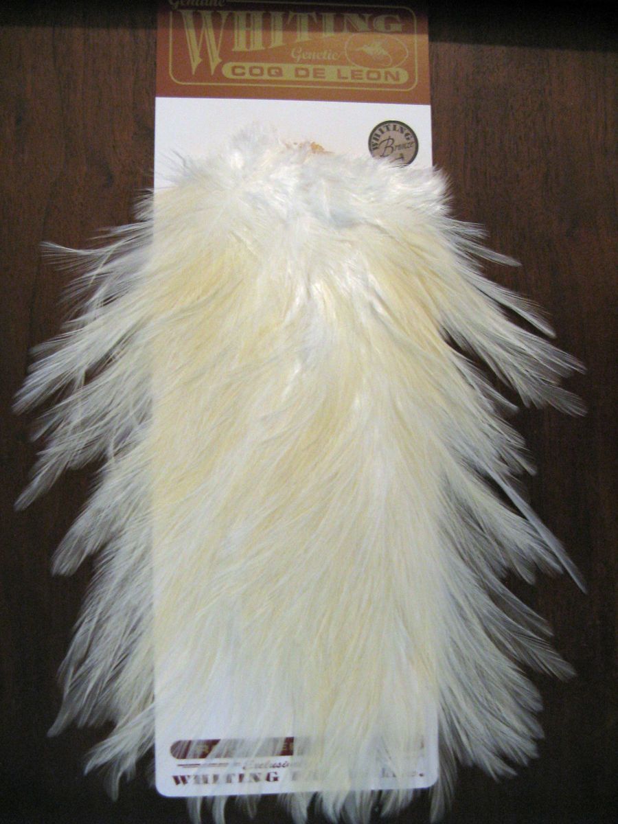 Fly Tying Whiting Coq de Leon Rooster Saddle Pure White