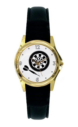 Darts Ladies Childs Watch Dartboard Silver Gold S18