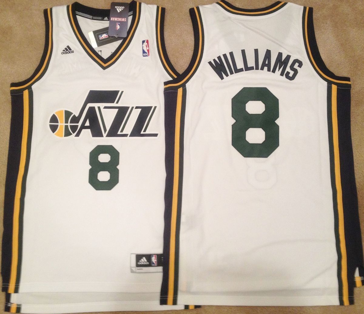 Deron Williams Utah Jazz Swingman Sewn Mens Jersey Revolution 30