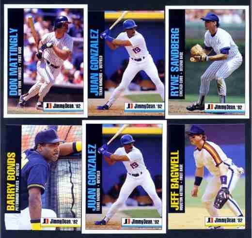 juan gonzalez 14 1992 jimmy dean promo item is near mint or better