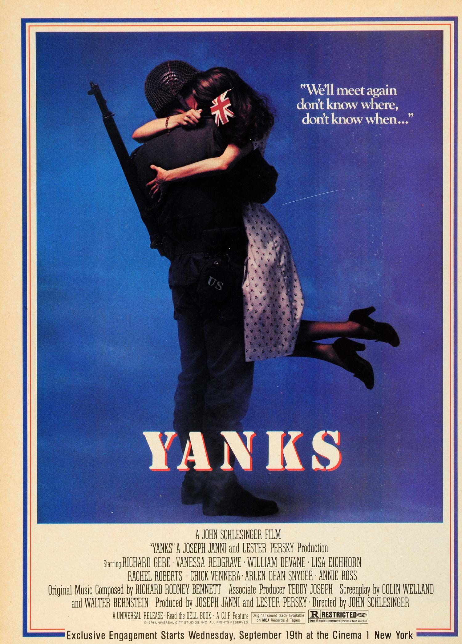 1979 Ad Film Yanks WWII Richard Gere Vanessa Redgrave Universal