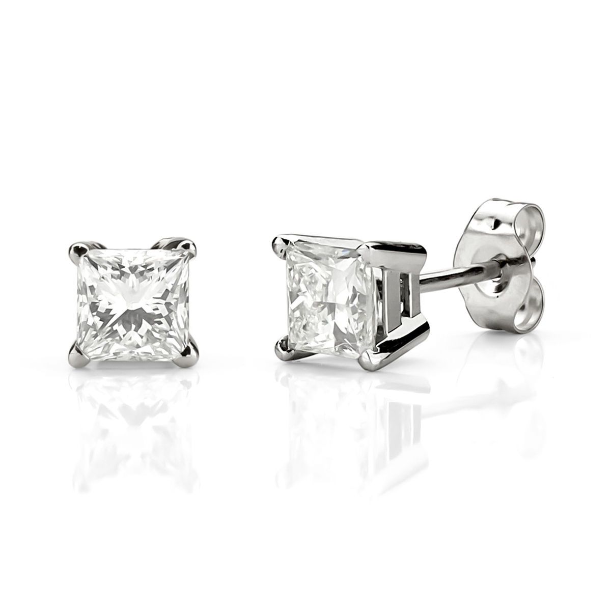  1 Carat Diamond Stud Earrings G vs Gold