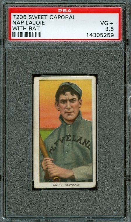 1909 11 T206 Nap Lajoie with Bat PSA 3 5 Cleveland Naps HOF