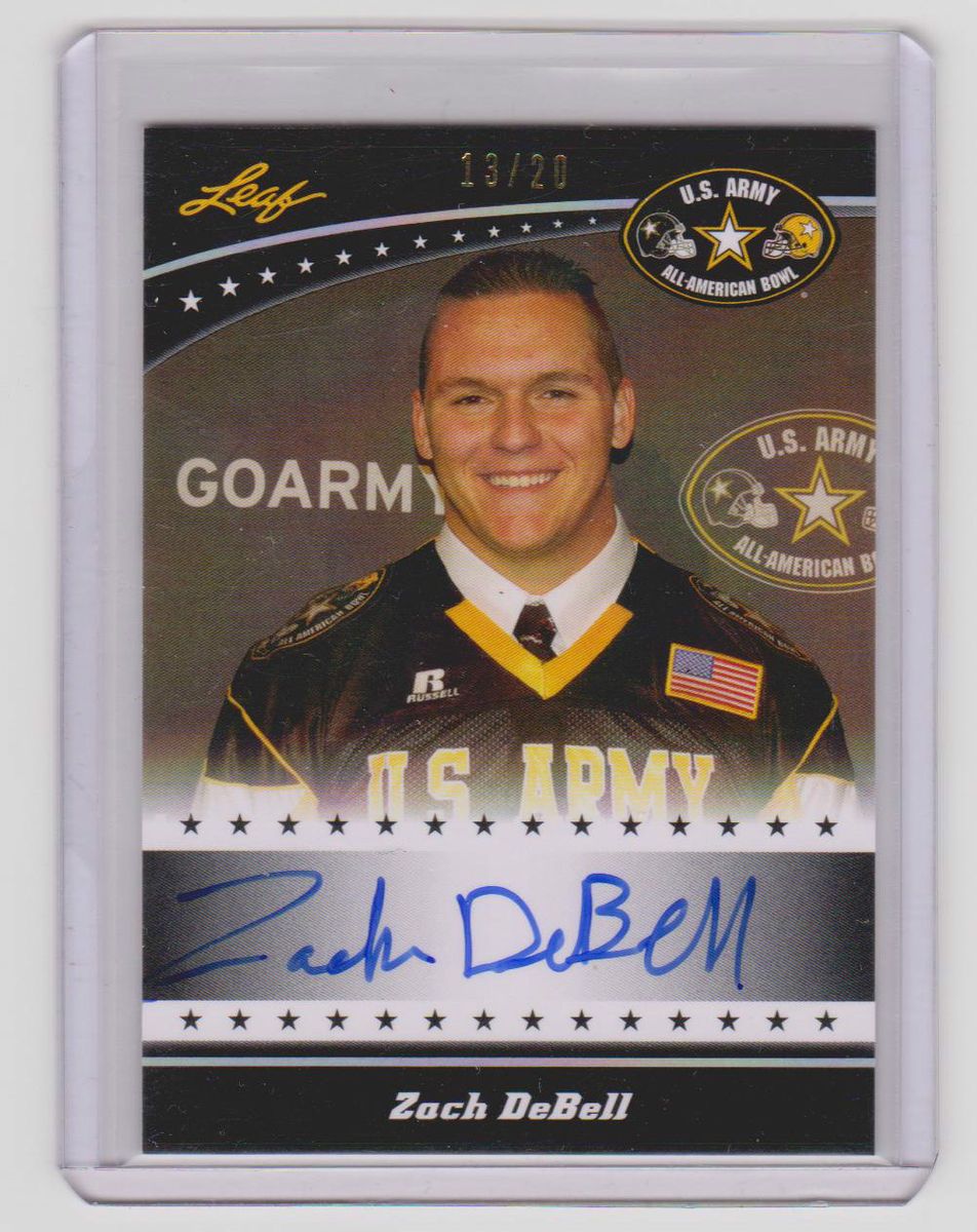 ZACH DeBELL Georgia 2011 Leaf U S Army Autograph SP RC ON CARD AUTO 13