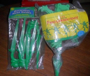  Aides 3 Decorative Hose Guides 6 Interlocking Frog Garden Fence NIP