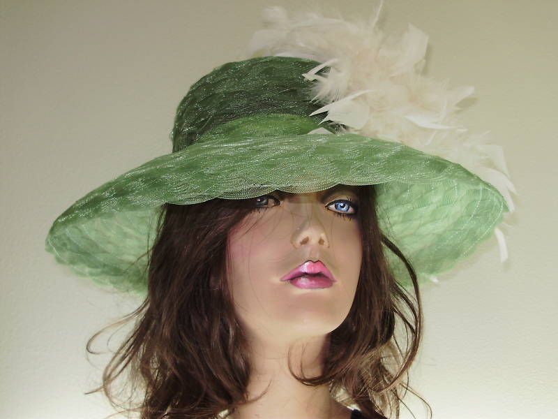 Olive Green Ladies Easter Tea Hat Kentucky Derby Hats